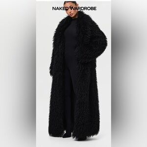 FAUX FUR PLUSH LONG COAT